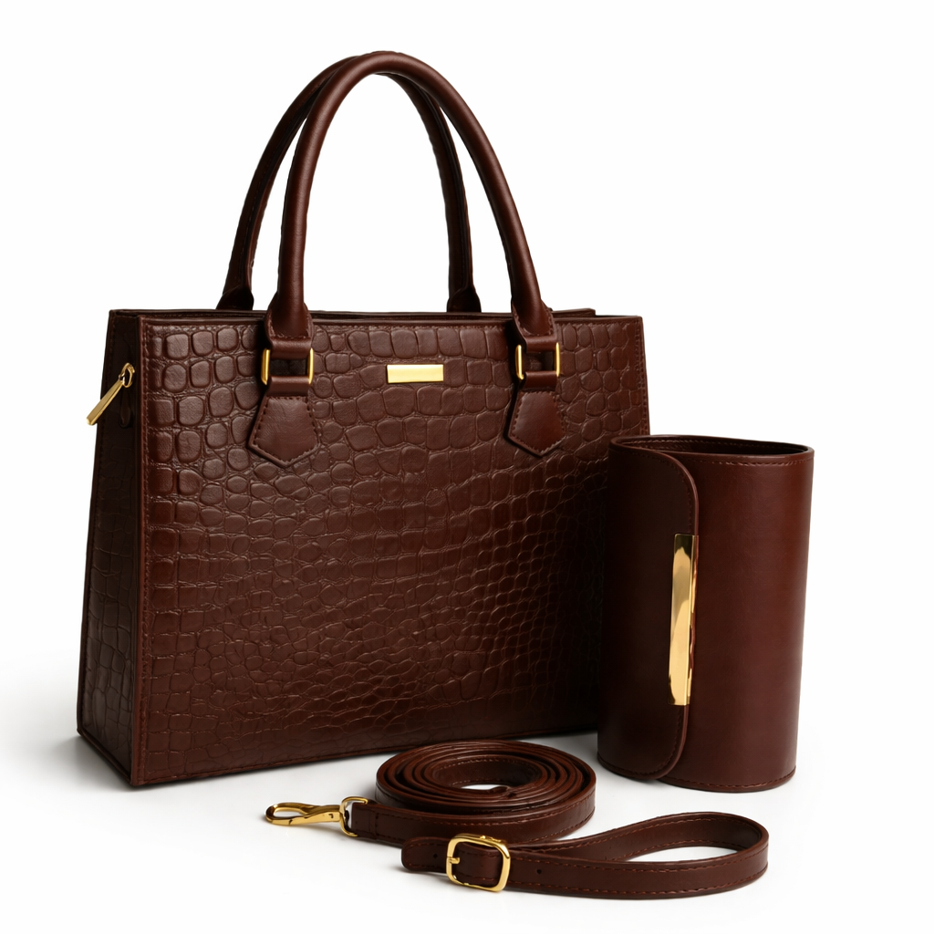 Emerald Croc Duo Brown