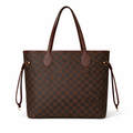 Classic Brown Checkered Tote Bag