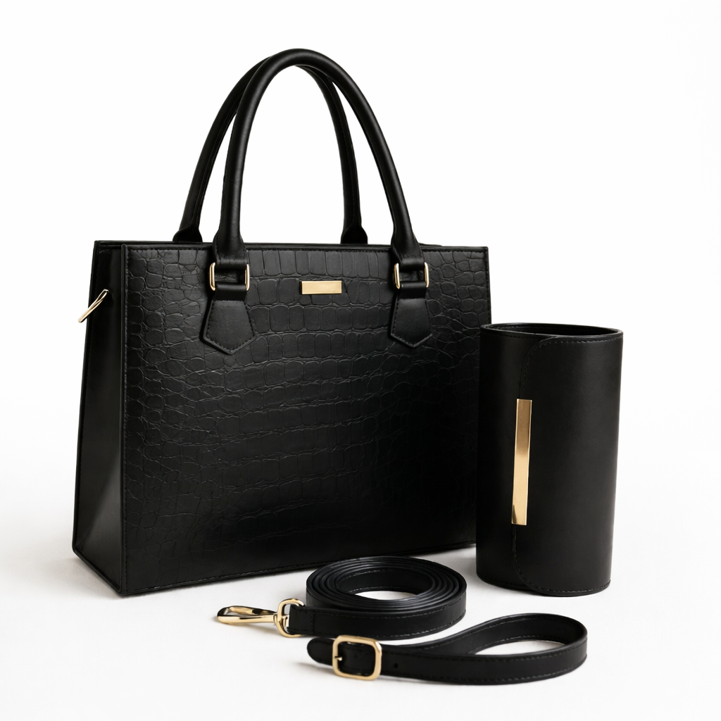 Emerald Croc Duo Black