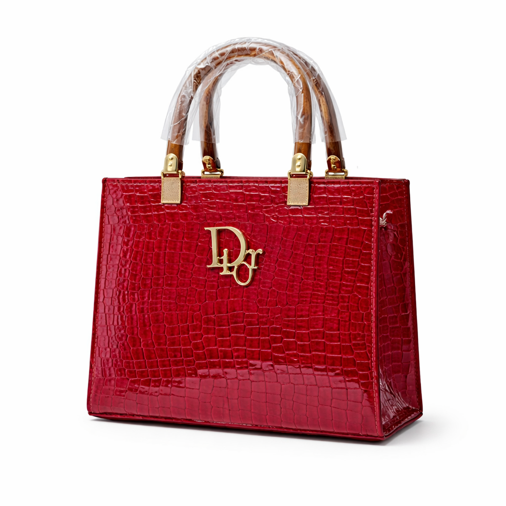 Croc Embossed Structured Tote Bag