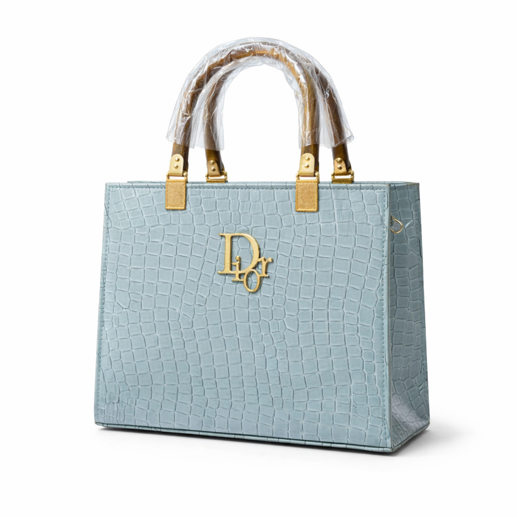 Croc Embossed Structured Tote Bag