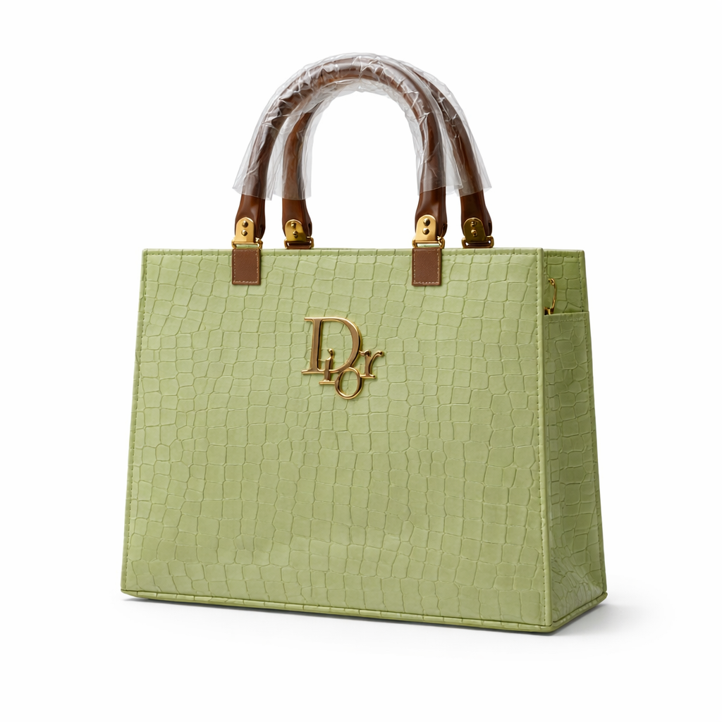 Croc Embossed Structured Tote Bag